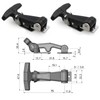 LONGHAO 2 pcs T-Handle Hasp Stainless Steel Rubber Hood Lock