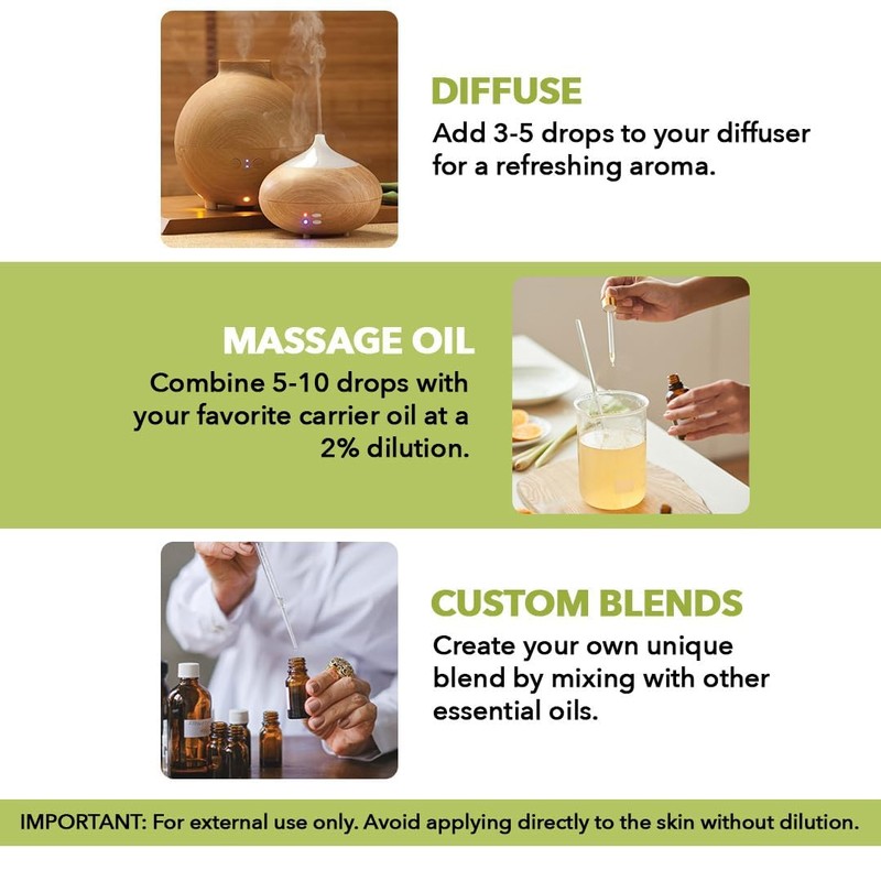 MAJESTIC PURE Lemongrass Essential Oil with Glass Dropper | 100%