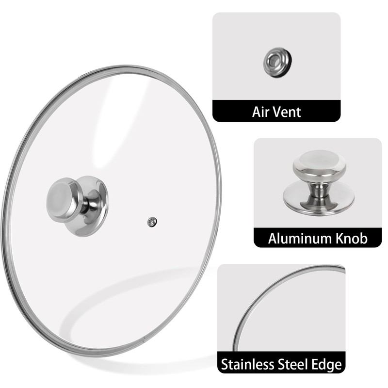 11 inch Tempered Glass Lid for Pots, Frying Pans and