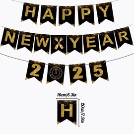 New Years Eve Decorations, Happy New Year Party Decorations 2025, Happy New Year Balloons 2025, Happy New Year Banner, Gold Happy New Year Decorations, New Year Eve Party Decorations 2025