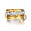 14K Gold Plated Interlocked Stackable Rings for Women - Gold