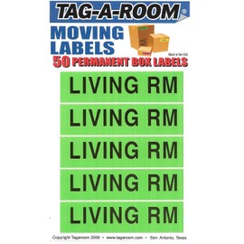 Tag-A-Room Color Coded Home Moving Box Labels Stickers (Living Room)