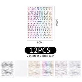 6 Stücke Alphabetischer Fliesen, Kreative Neuartige Aufkleber, Diy -Handwerksnageldekorationsaufkleber, Interessante Nagelaufkleber, Nageldekorative Accessoires