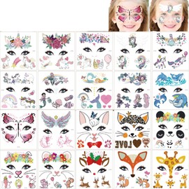 Weploda Pack of 20 children's tattoos, unicorn tattoos set, waterproof children's tattoos, it can be used by boys and girls, suitable for parties or everyday life