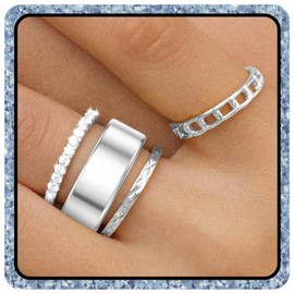 YWXTW 3 Pack 14K Gold-Plated Stacking Rings for Oura Ring Gen 4 /Ultrahuman, Timeless Elegance Non Tarnish Stainless White Zirconia Engagement Oura Stackable Bands Gift for Women Silver 6