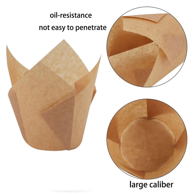 2" Disposable Baking Cups, Muffin Cupcake Cups Liners, Tulip Baking