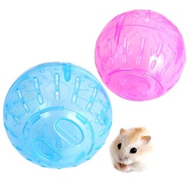 RoadLoo Hamster Ball, 2Pcs Hamster Exercise Wheel Mini Jogging Running Ball Plastic Pet Rodent Mice Jogging Ball Toy Small Animal Pet Exercise for Relieves Boredom and Increases Activity