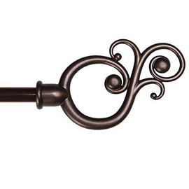 Kenney KN65260 Valencia Standard Decorative Window Curtain Rod, 28-48", Chocolate
