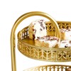 Double Layer Pastry Tray Decorative Copper Gold Biscuits Dessert Display