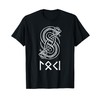Loki Name in Norse Runes & Snake Symbol T-Shirt