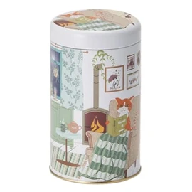 Cha Cult teemando® Oskar Tin 150 g Tinplate, Round, Slip-On Lid H 14.5 cm, Diameter 8.5 cm