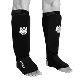 FitsT4 キックボクシング 総合格闘技 ムエタイ 甲パッド入り 伸縮性 トレーニング スパーリング すね当て (1組) M