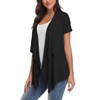 Exchic Women's Open Front Cardigan Irregular Hem Short Sleeve Outfits