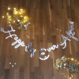 Wedding Decoration - Happily Ever After Stitched Garland - 1.5 metre