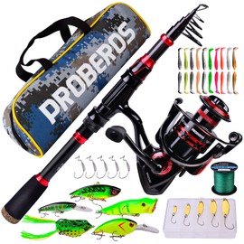 Fishing Rod and Reel Combo, 6.9ft Carbon Fiber Telescopic Fishing Pole with Spinning Reel Combos, Sea Saltwater Freshwater Ice Fishing Tackle Set Fishing Rods Kit