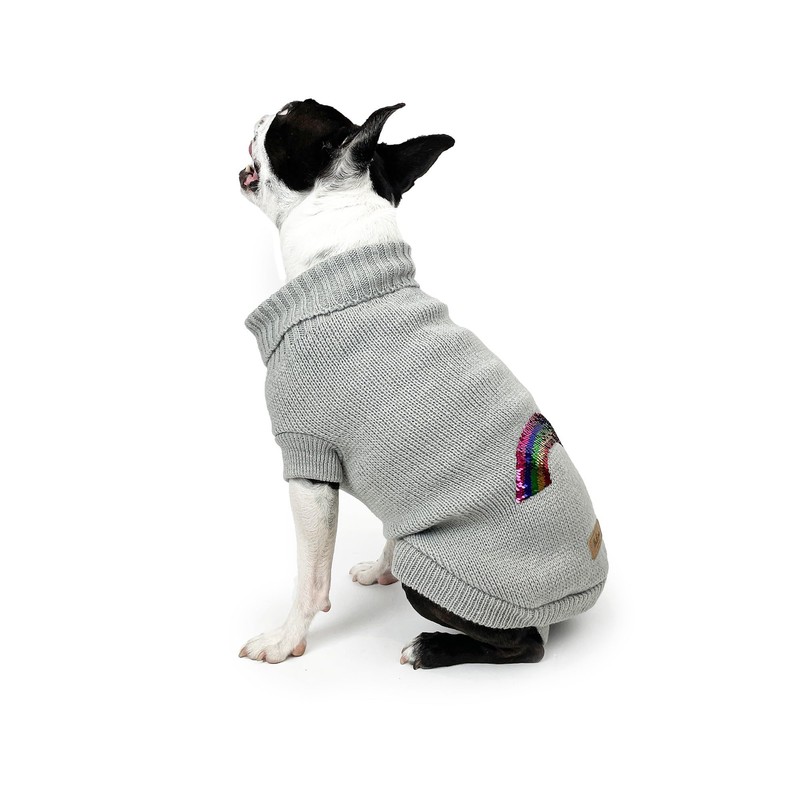 Huskimo Rainbow Dog Jumper, Grey, 40cm