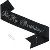 ZHBDPaty ′it's my birthday′ Birthday Girl Rhinestone Text Black Sash