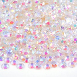Blinginbox 5000pcs Flatback Rhinestones,Silver Backing Resin Non Hotfix Rhinestones Large Quantity Wholesale for Crafts Creative Design,Clothes,Makeup,Nail Art (4mm,Transparent AB)