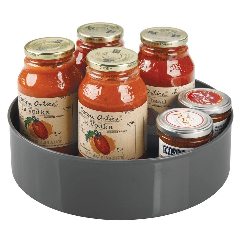 mDesign Lazy Susan Kitchen Rack - Practical Spice Rack For