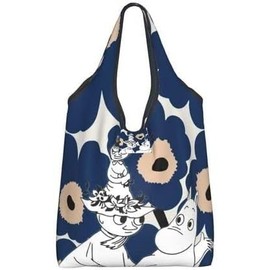 THEBEASTPIE Moomin Little My Snoopy Eco Bag, Foldable, Washable, Popular, Compact, Large Capacity, Women's, Waterproof, Convenience Store, Shopping Bag, Lightweight, Stylish, Convenient Storage,