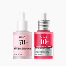 Anua Whitening Booster Set (Peach Niacin Serum 30ml+TXA Dark Spot Correcting Serum 30ml) / 아누아 미백부스터 세트(복숭아 나이아신 세럼 30ml+TXA 다크스팟 코렉팅 세럼 30ml)