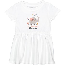 inktastic Cute Elephant - Gift from Grandma, I Love My Lola Grandson Infant Dress 12 Months White 45189