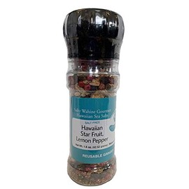 Salty Wahine Gourmet Hawaiian Sea Salts, Hawaiian Star Fruit, Lemon Pepper, Grinder