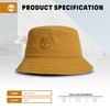 Timberland Brown Bucket Hat for Men, Large/XLarge, Cotton Twill with