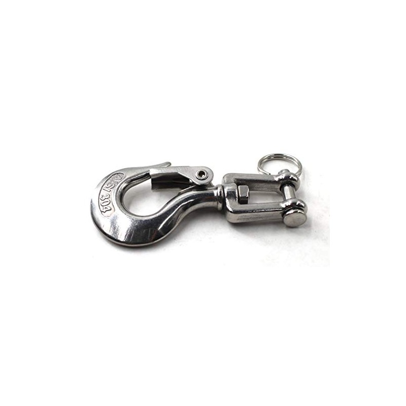 304 Stainless Steel Lifting Hook with Locking Heavy Duty Lifting