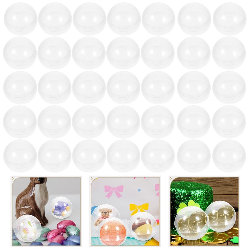COHEALI Empty Round Clear Capsules 28MM Fillable Easter Eggs Lotto