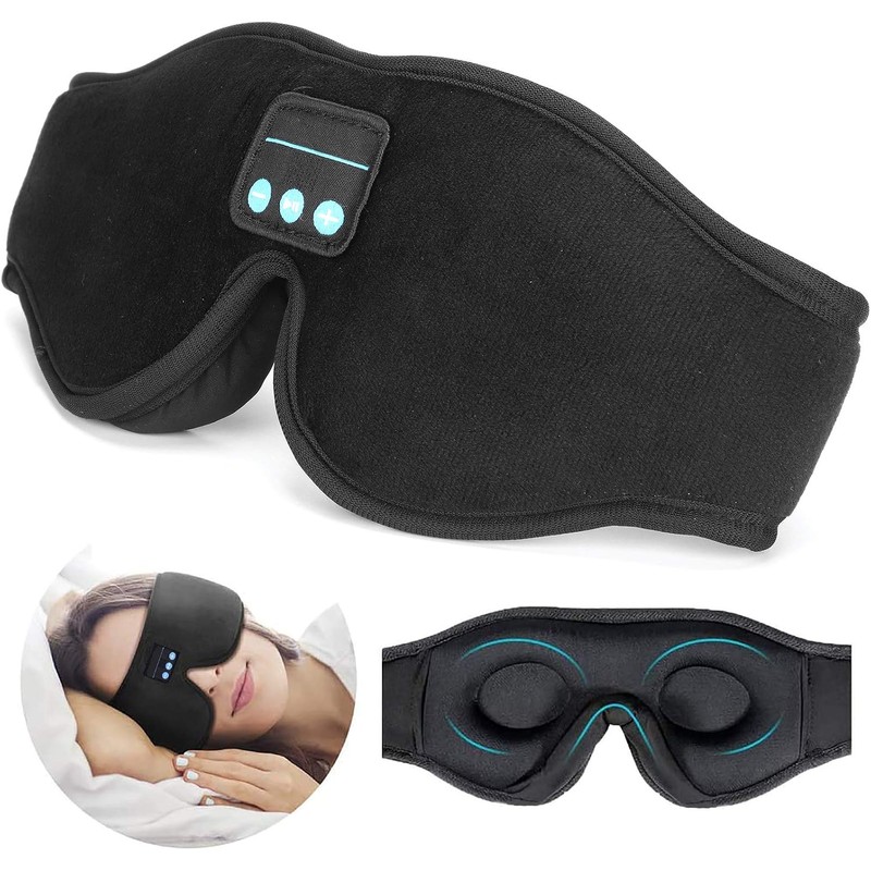 Music Eye Mask Sleep Headphones, Bluetooth Wireless 3D Sleep Mask