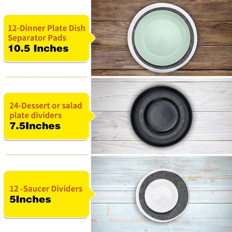 Imncya Plate Separators Storage, Set Of 60 And 3 Different