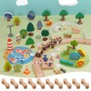Wooden Train Accessories (Wood Colour) Pack of 10