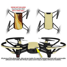 Skin Decal Wrap 2 Pack for DJI Ryze Tello Drone Mystic Vortex Yellow Drone NOT Included