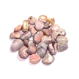 Zentron Crystal Collection: Tumbled Pink Botswana Agate, Includes Velvet Bag - Large 1" Pieces (1 Pound)