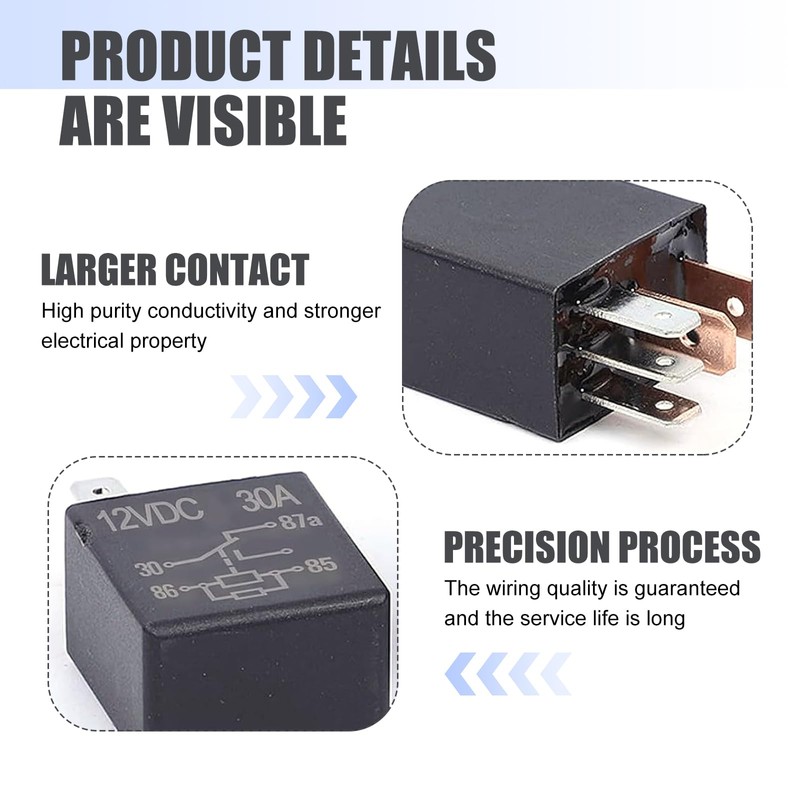 MLY Automotive 12V Relay, 30A 5-Pin Starter Relay, Waterproof Multi-Purpose