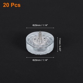 sourcing map 20 Pcs 1.14x0.43 Inch Round Rubber Furniture Feet with Screws, Washer, Non-Slip Furniture Floor Pads for Chair Table Sofa Couch Legs, Clear