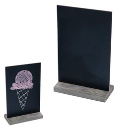 Coollooda Menu Board, Mini Chalkboard Signs, Tabletop, Double-sided Blackboard, Menu Stand, DIY Price Tag, Price Tag Stand, Message Board, Shop Signs, For Cafes, Parties, Cafes, Decorative, Wooden