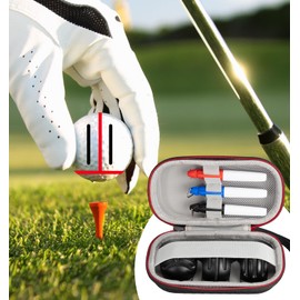 6 Pack Golf Ball Line Marker Tool with Travel Case, 3 Patterns Golf Ball Marker Line Drawing Golf Ball Pens & 3 Golf Ball Marker Stencil, Golf Ball Alignment and Identification Tool for The Golfer