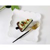 YBK Tech Elegant Square Embossed Lace Plate, Ceramic Serving Plate