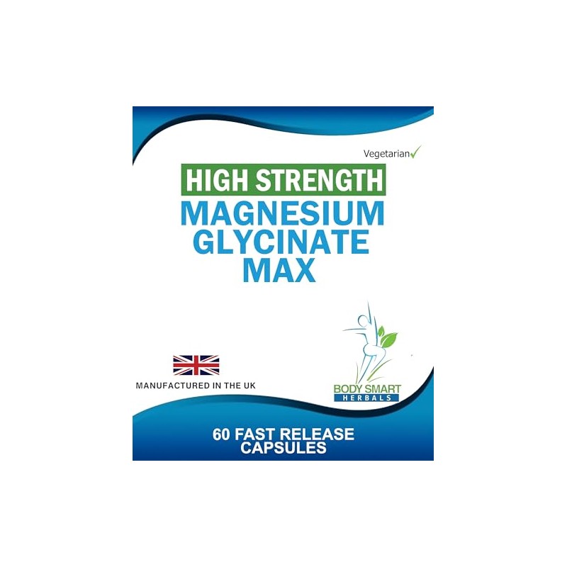 Magnesium Glycinate Supplement, High Strength, 60 Vegetarian Capsules
