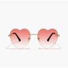 WDZAYXC Minimalist Frameless Heart Shaped Sunglasses, Cute and Fashionable Glasses,