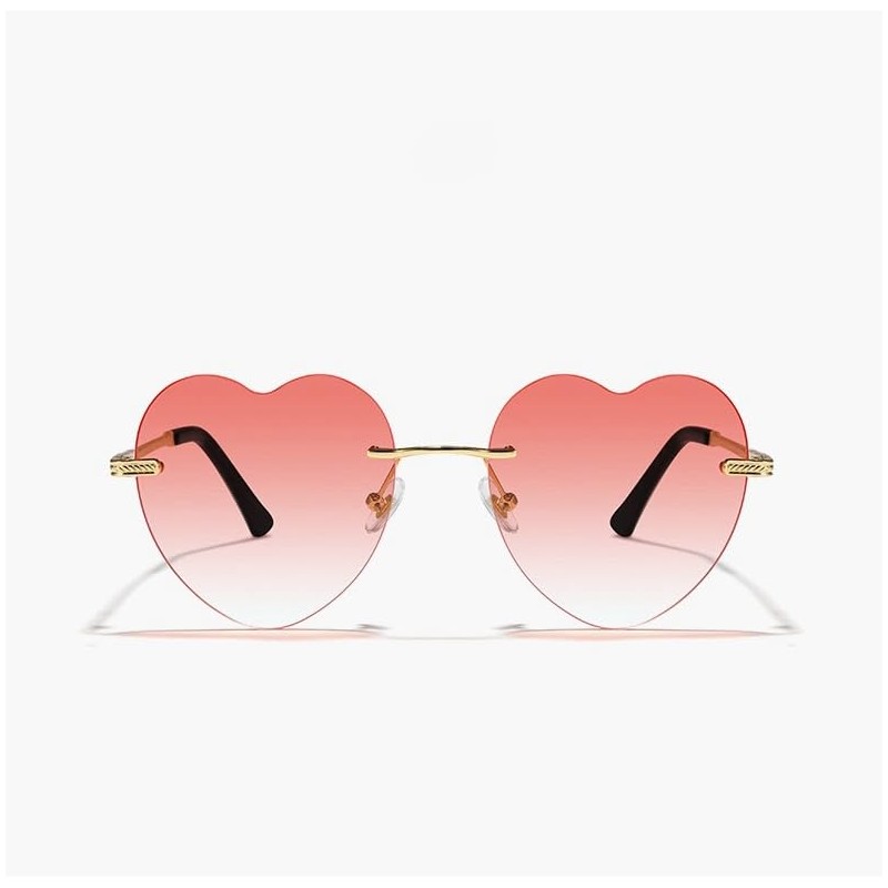 WDZAYXC Minimalist Frameless Heart Shaped Sunglasses, Cute and Fashionable Glasses,