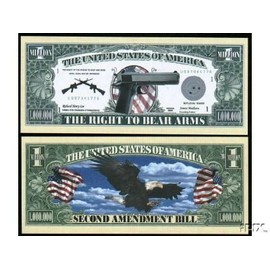 Set of 5 - Second Amendment Gun Million Dollar Bill
