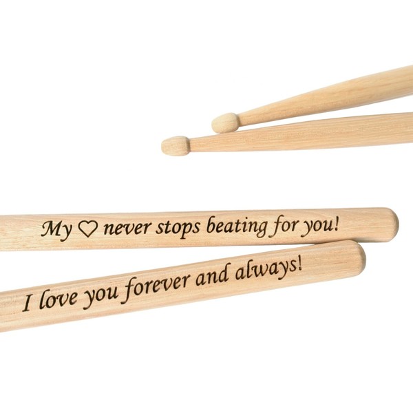 Smoky Tree Gifts for Drummer - Engraved Wooden Drumsticks 1