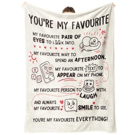 Craftique Gifts for Girlfriend Boyfriend, You're My Favourite Blanket, Gifts for Her/Him on Anniversary, Valentines Day, Christmas, Birthday, Presents for Husband Wife, Throw Blankets 50'' x 60''