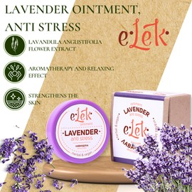 ELEK Bio Lavendelsalbe 20ml mit ätherisches Lavendelöl - Natürlich Aromatherapie - Lavendel Creme - Gesichtscreme & Handcreme - Hautpflege mit Bienenwachs und Sheabutter - Naturkosmetik – Skincare