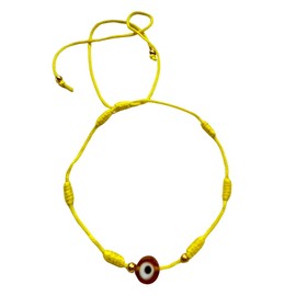VIE Evil Eye Seven-Knot Thread Braided Bracelet, Yellow