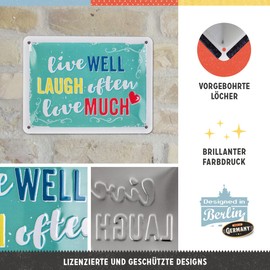 Nostalgic-Art Retro Tin Sign, 15 x 20 cm, Live Laugh Love - Gift Idea with Great Saying, Metal, Vintage Design with Saying
