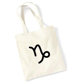 Huuraa Jute Bag Capricorn Zodiac Sign Bag Cotton 10 Litres Size with Zodiac Sign Symbol Gift Idea for Friends and Family, natural